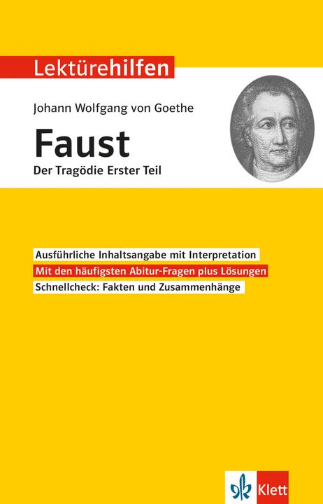 Produktbild Lektürehilfen Johann Wolfgang von Goethe "Faust - Der Tragödie erster Teil" (Deutsch, 2017)