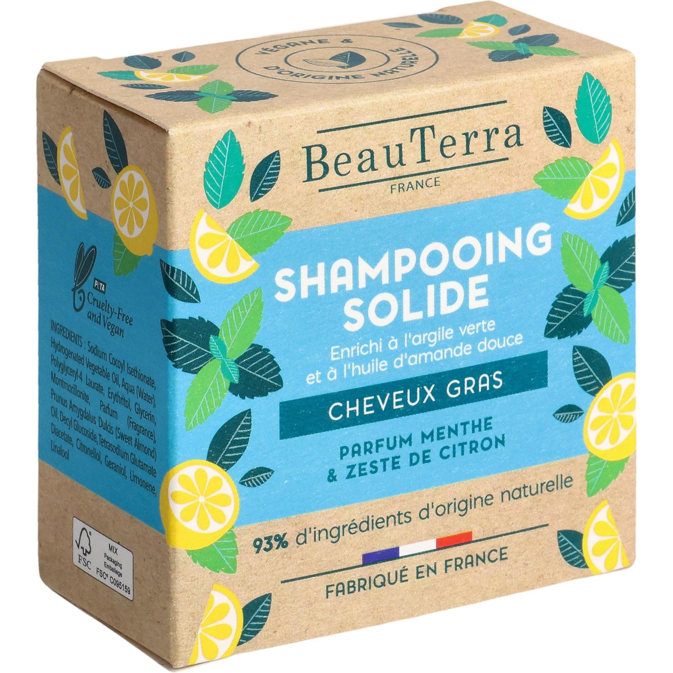 BeauTerra Festes Shampoo für fettiges Haar (Festes Shampoo, 75 g) (12338)