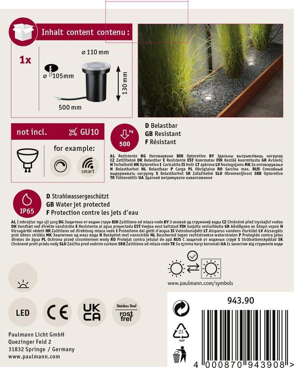 Image du produit Paulmann Plancher (GU10, IP65)