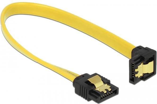 Productafbeelding Delock SATA-3 kabel: 20cm, metalen clip, geel