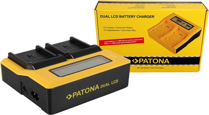 Produktbild Patona Dual LCD USB Ladegerät f. JVC BNV408 BN-V408
