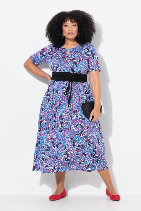 Produktbild Ulla Popken Maxikleid, A-Linie, Rundhals, Halbarm, Taschen (56)
