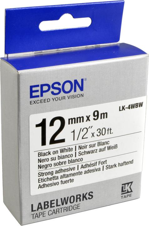 Productafbeelding Epson Etikettencassette LK-4WBW (1.20 cm, Zwart, Wit)