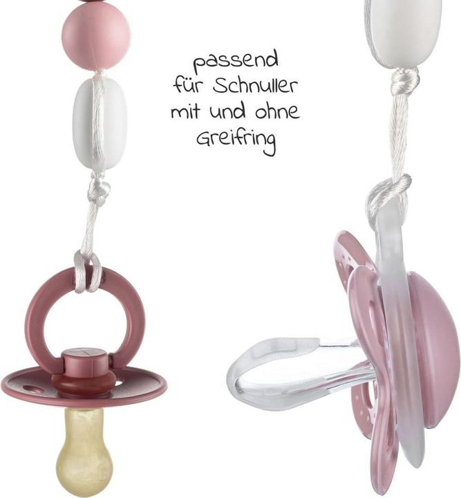 Image du produit MiaMia Chaînes pour tétines Chaîne pour tétines avec perles en silicone & anneau en caoutchouc incl. (2 x)
