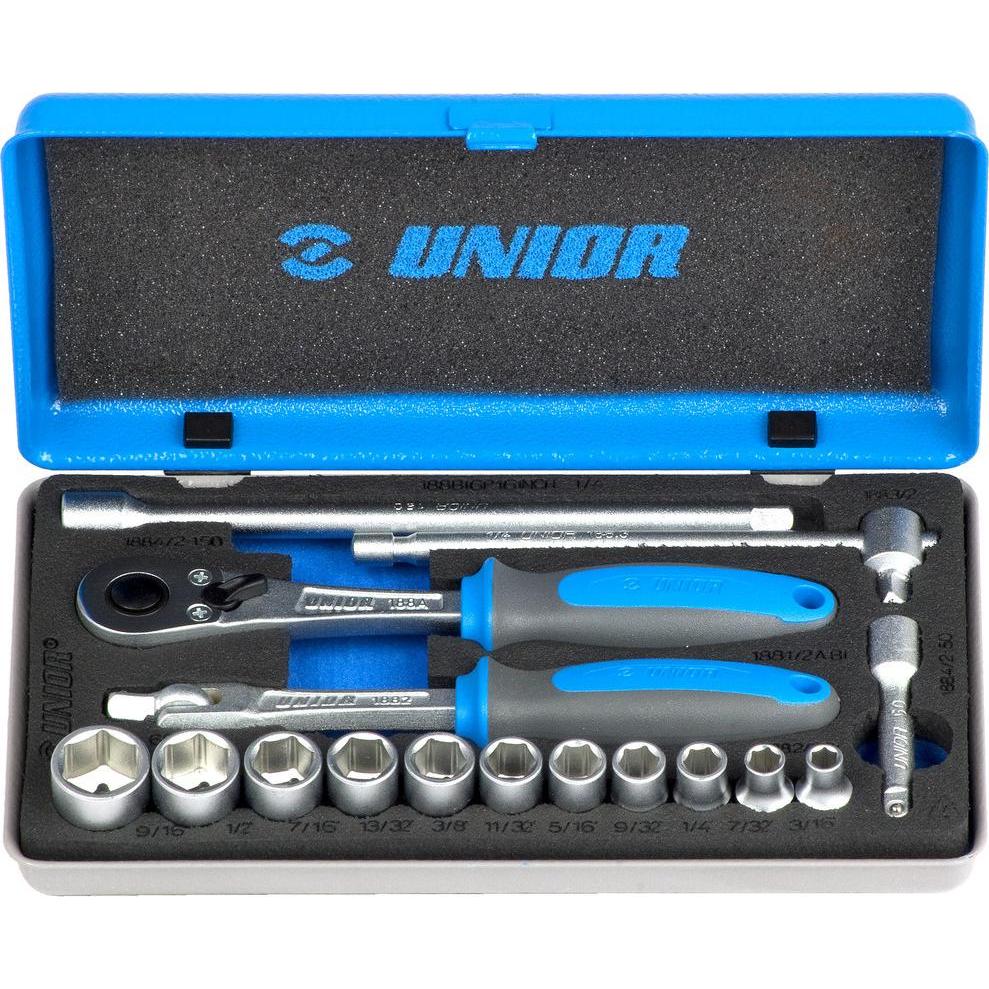 Unior, Chiave a bussola + esagonale, 619413 188BI6P16INCH Steckschlüsselsatz 1/4" im Metallkoffer (Zoll)