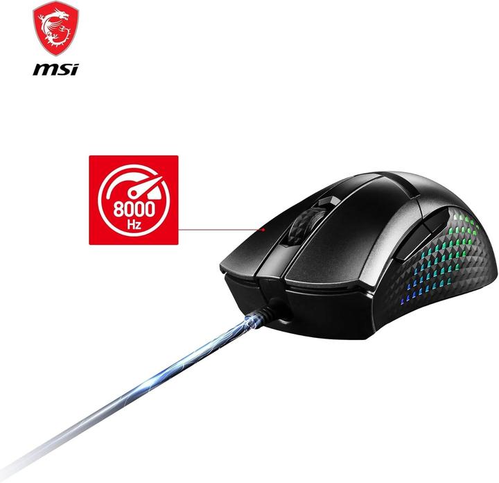 Actual product image MSI CLUTCH GM51 LIGHTWEIGHT mouse Right-hand USB Type-A Optical 26000 DPI (Cable)