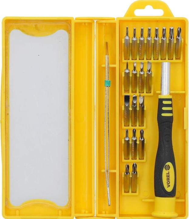 Produktbild Toya Uhrenschraubendreher + Bits 22 Stück CrV