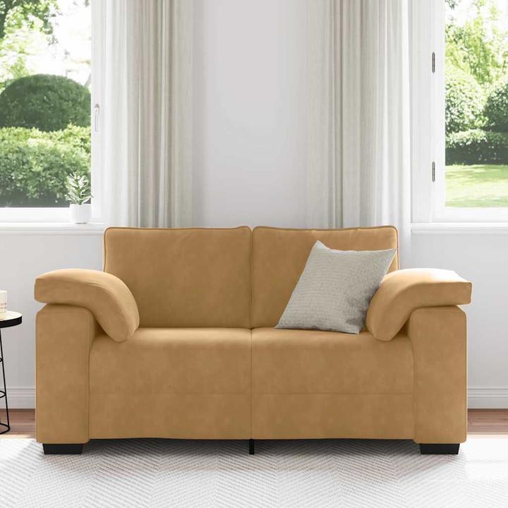Produktbild vidaXL Zweisitzer-Sofa Braun 120 cm Samt