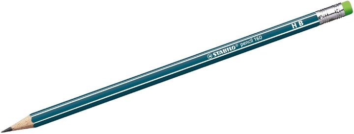 Produktbild STABILO Bleistift mit Radiergummi - pencil 160 in petrol - Einzelstift - Härtegrad HB (HB, 1 x)