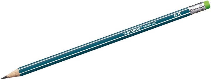 STABILO Bleistift mit Radiergummi - pencil 160 in petrol - Einzelstift - Härtegrad HB (HB, 1 x)