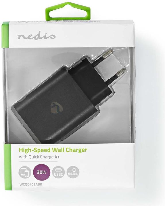 Actual product image Nedis Mains charger 32 W Quick charge function 1.5 2.0 2 - Number of outputs: 1, USB-C™, Automatic (32 W, 1 portion)