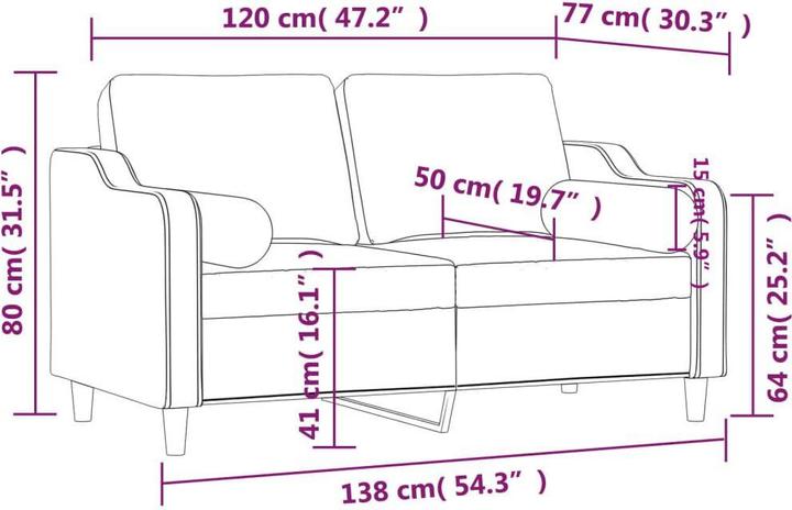 Produktbild vidaXL 2-Sitzer-Sofa (2-Sitzer)