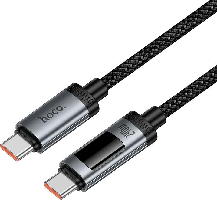 Actual product image Hoco Cable Data Cable with digital display USB A to USB C PD 6A 240W 1,2 m U148 black (1.20 m, 240 W)