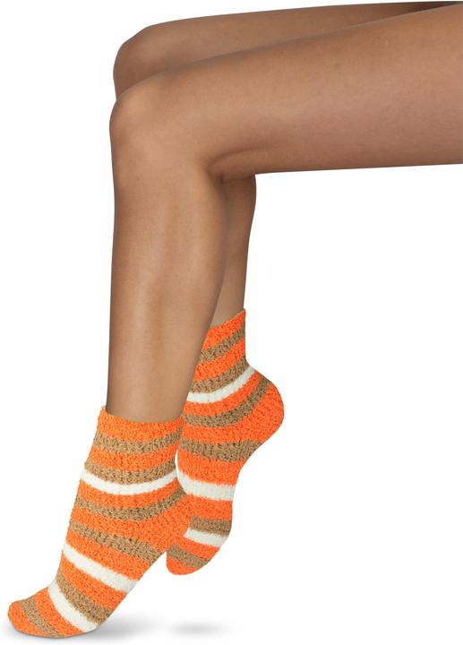 Produktbild Normani 2 Paar Kuschel-Socken Ringel Orange (2er Pack, One Size)