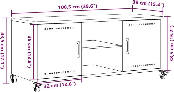 Produktbild vidaXL TV-Schrank (100.50 x 39 x 43.50 cm)