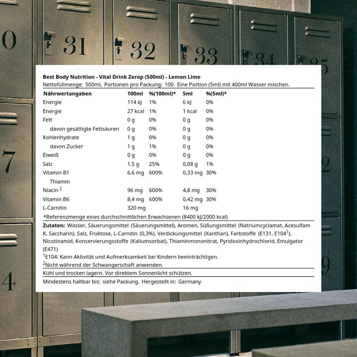 Immagine prodotto Best Body Nutrition Bevanda vitale a basso contenuto di carboidrati (Limone e lime, 1 x)