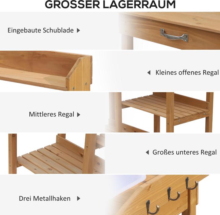 Produktbild Outsunny Gärtnertisch mit Wanne
