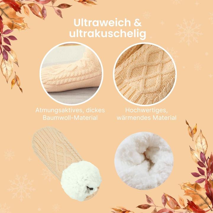 Image du produit Hermex Hausschuhe Gr. 43-46 Wintersocken Kuschelsocken Fuzzy-Socken Pantoffeln (43, 44, 45, 46)