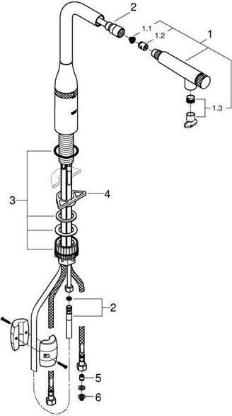 Produktbild Grohe Küchenarmatur mit Handbrause Essence hard graphite glänzend 31615