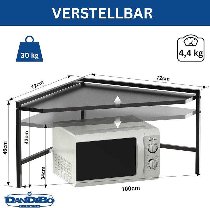 Produktbild DanDiBo Verstellbares Mikrowellenregal