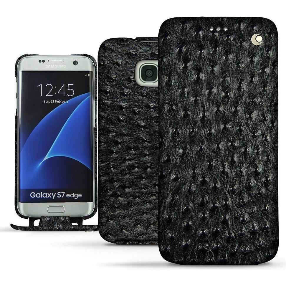 Noreve Lederschutzhülle vertikal (Samsung Galaxy S7 Edge), Smartphone Hülle, Schwarz