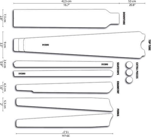 Actual product image Dyedbro Gravel Frame Protection Kit Clear - Black Matte
