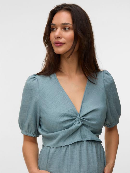 Immagine prodotto Mamalicious Normal geschnitten V-Ausschnitt Elastische Bündchen Puffärmel Top Bluse (M)