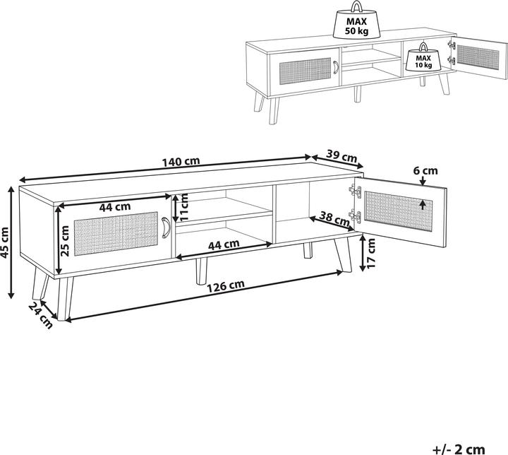 Immagine prodotto Beliani Parton (140 x 39 x 45 cm)