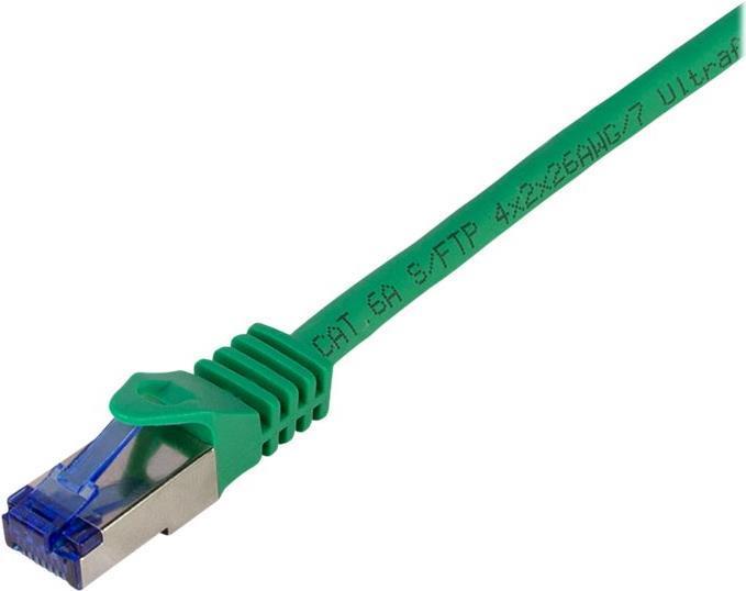 Immagine prodotto LogiLink Cavo patch Ultraflex, Cat.6A, S/FTP, 3,0 m, verde con cavo grezzo Cat.7, cavo extra flessibile e (S/FTP, CAT6a, 3 m)