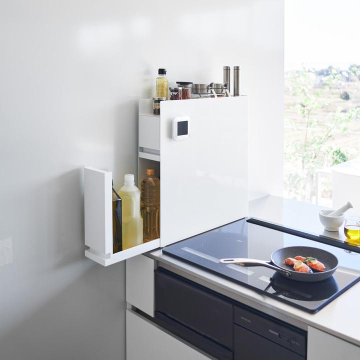 Actual product image Yamazaki 2-tier spice rack with drawers TOWER (50 x 12.50 x 52.50 cm)