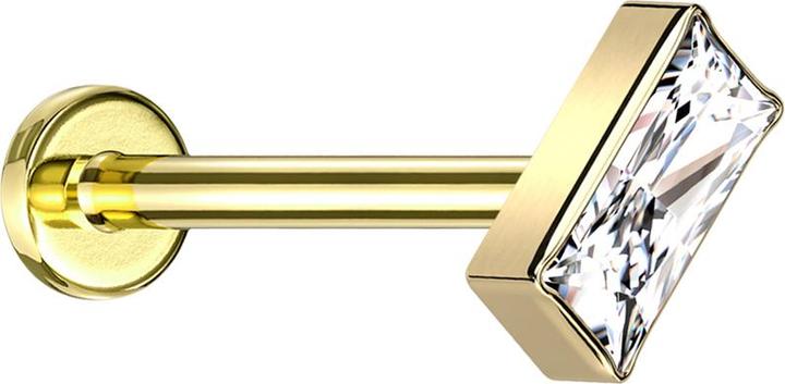 Immagine prodotto Star Piercing Labret Micro Threadless rettangolo placcato oro argento cristallo placcato oro (senza ottone, Titanio)
