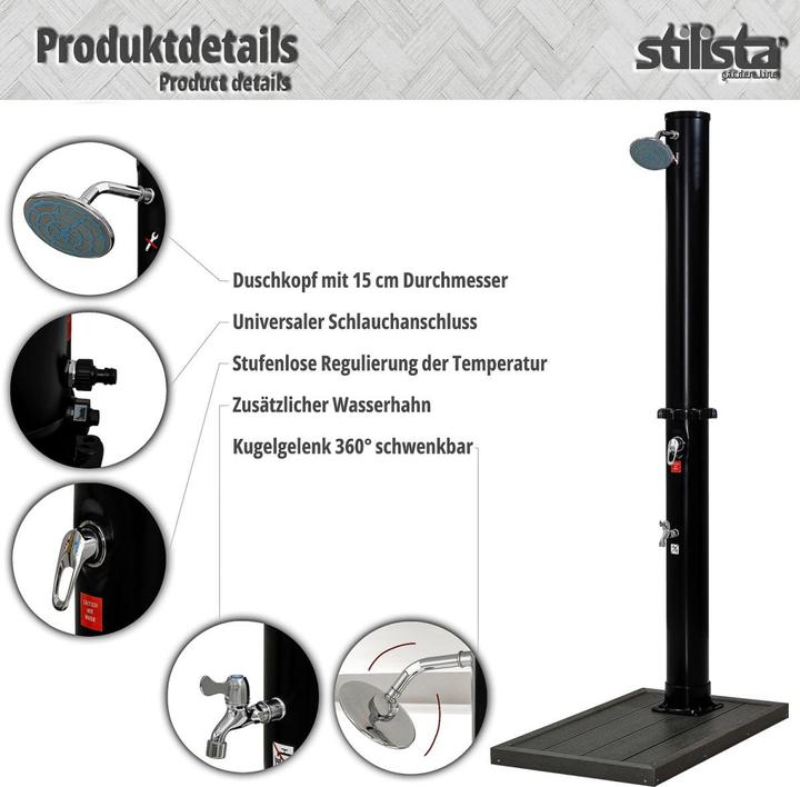 Actual product image Stilista Solar shower + floor element