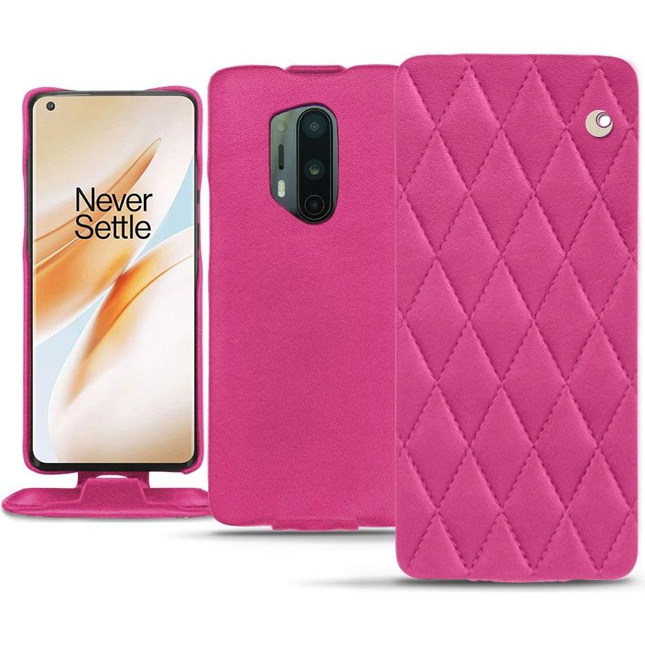 Noreve Lederschutzhülle vertikal (OnePlus 8 Pro), Smartphone Hülle, Rosa