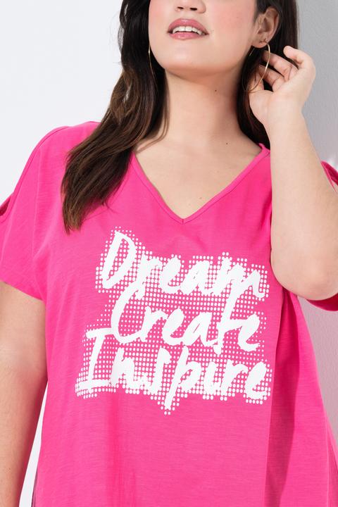 Produktbild Angel of Style Longshirt, A-Linie, Graffitti-Motiv, Fransen-Zipfelsaum (52)