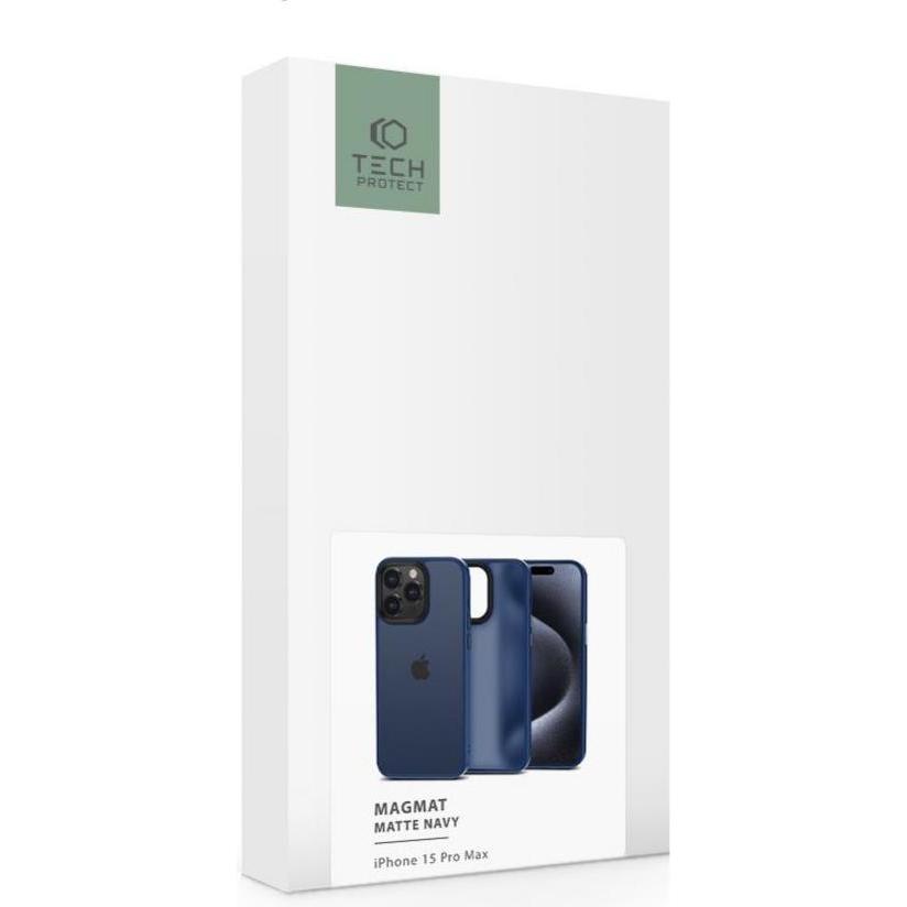 Thumbnail - Tech-Protect MagMat case for iPhone 15 Pro Max - navy blue matte (Apple iPhone 15 Pro Max), Smartphone Hülle, Blau