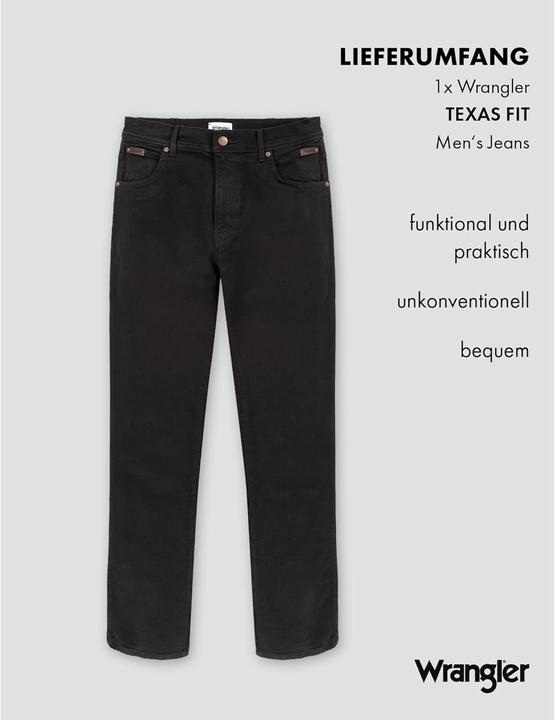 Produktbild Wrangler Texas Stretch Jeans black overdyed (34, 36)