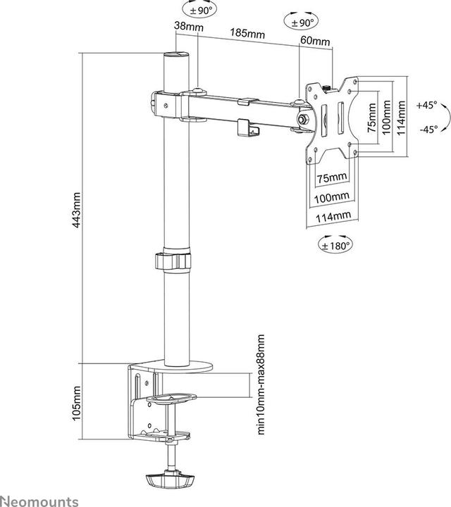 Produktbild Neomounts Desk Mount 2 pivots (Tisch, 32")