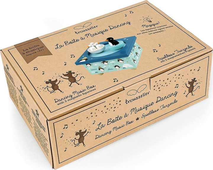 Actual product image Trousselier Music box with dancing penguins, magnetic