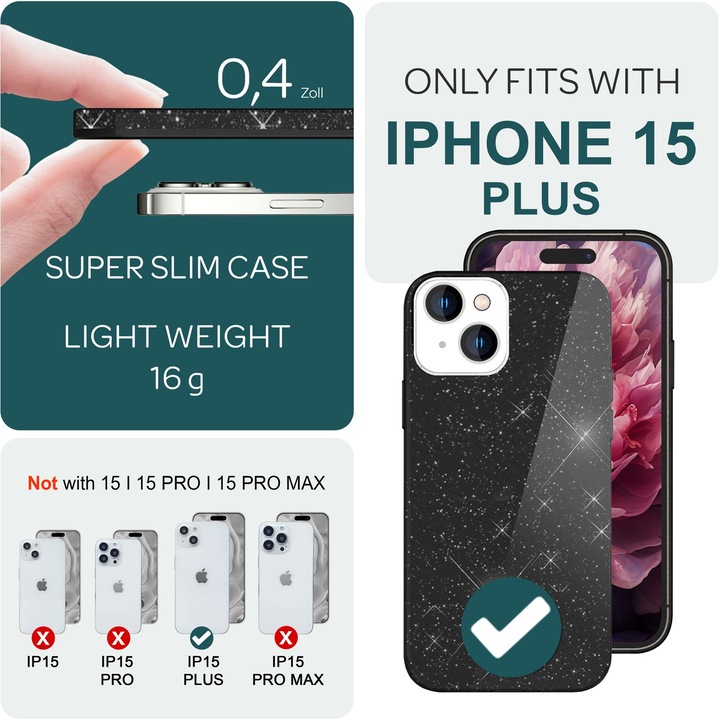 Produktbild Nalia Glitzer Hülle (Apple iPhone 15 Plus)