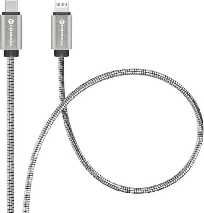 Produktbild Forcell Cable F-ENERGY Metal C238 cable Type C to Lightning PD 3A 27W 2 m silver (2 m, 27 W)