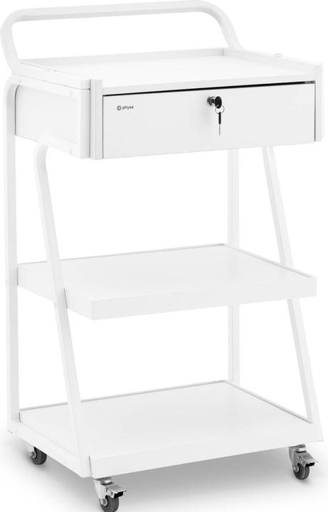 Physa Cosmetic trolley - 1 lockable drawer - 3 Shelves - max. 80 kg - white
