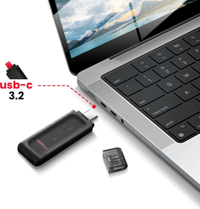 Image du produit Kingston DataTraveler 70 (128 Go, USB-C, USB 3.2)
