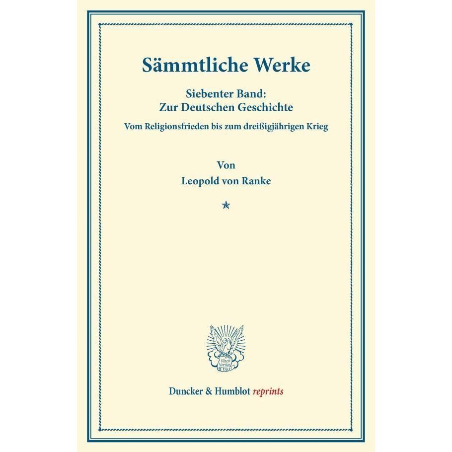 Sämmtliche Werke., Fachbücher von Leopold von Ranke
