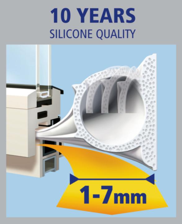 Produktbild tesa tesamoll PREMIUM FLEXIBLE Silikondichtung, selbstklebend, zum Isolieren von Fenstern und Türen (0.15 kg, Transparent)