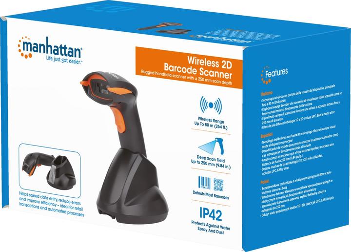 Image du produit Manhattan 1D/2D, LED blanche, CCD 60 fps USB A (Codes à barres 1D, Codes à barres 2D)