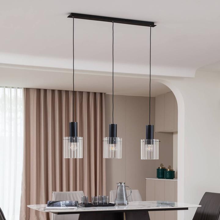 Immagine prodotto Lucande Lampada a sospensione Eirian 3, trasparente/nero (E27)