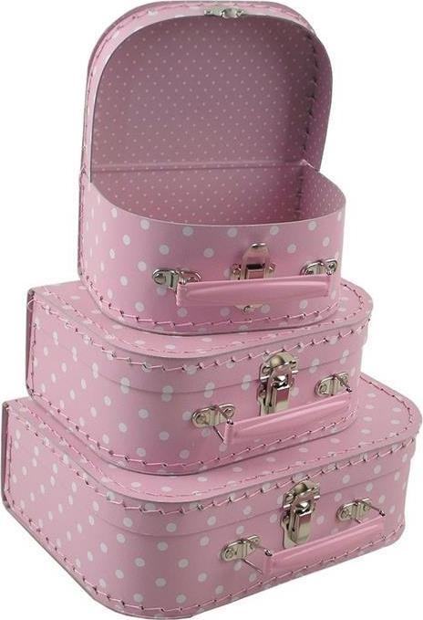 Immagine prodotto NoName Set di valigie rosa con pois bianchi