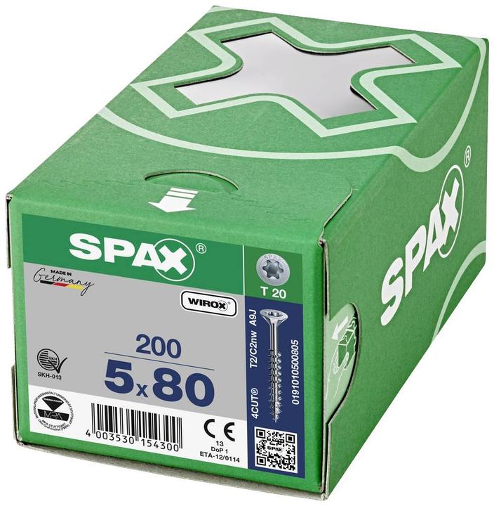 Actual product image Spax Countersunk Multi-Head T-Star Plus T20 Partially Threaded Wirox (200 Screws per piece)