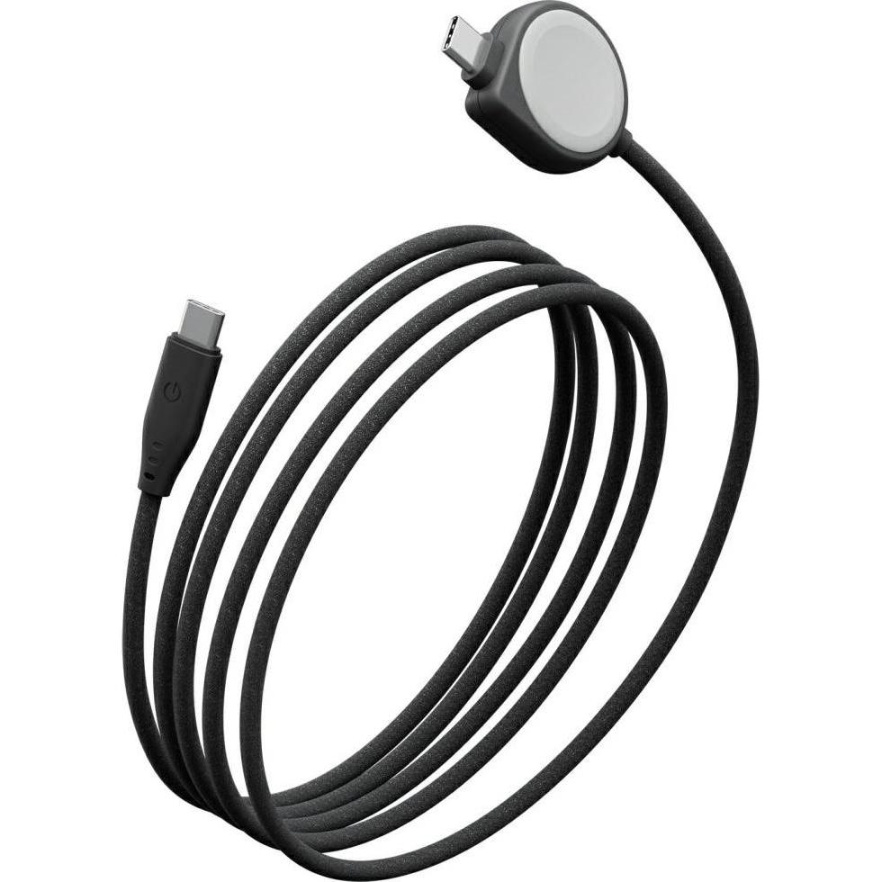 Energea Cable Flow Duo Watch 2-in-1 USB-C to USB-C + Apple Watch charger 480 Mb/s 60W 1.5m black (1.50 m, 60 W), Cavo USB