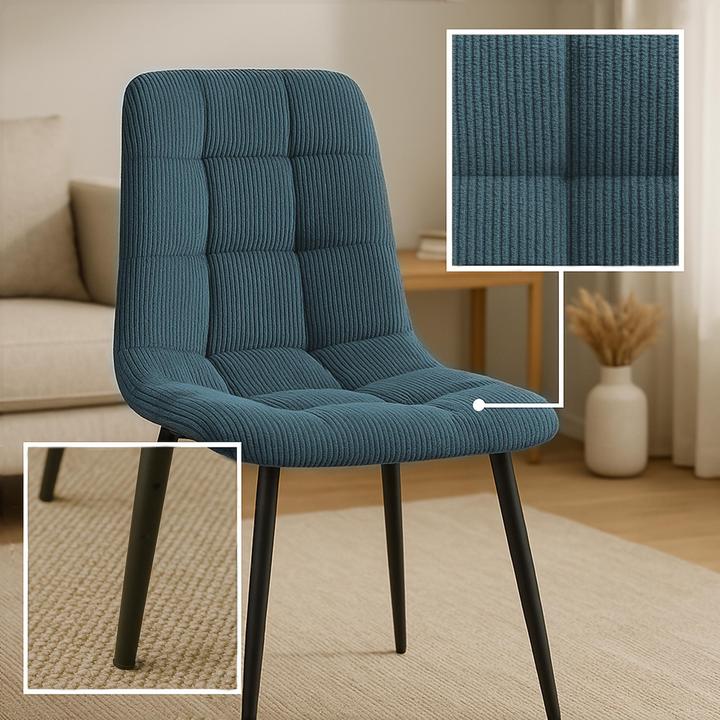 Actual product image CLP 4er Set Esszimmerstuhl Tilde gepolstert mit Rückenlehne bis 150 kg belastbar